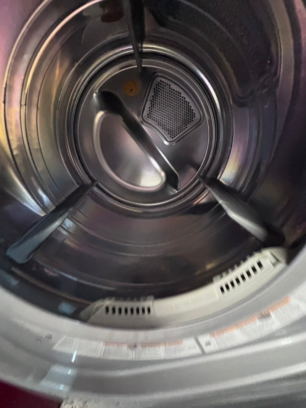 >*LG gray  Dryer electric 220v in front load w/pedestal extra storage stainless steel drum large capacity 27" used-refurbished #EGE44XB