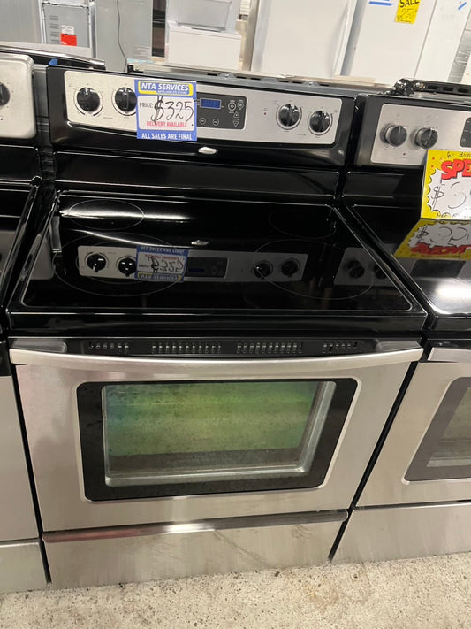 =🌪️🥳on sale ‼️whirlpool glass top electric range 220v 4 burner stainless steel bake broil Refurbished  30" #ELEWP32B
