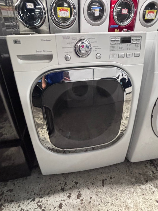 >special 🌟 LG  front load stackable GAS steam dryer in white , stainless steel drum 27" #GDLGZ0B