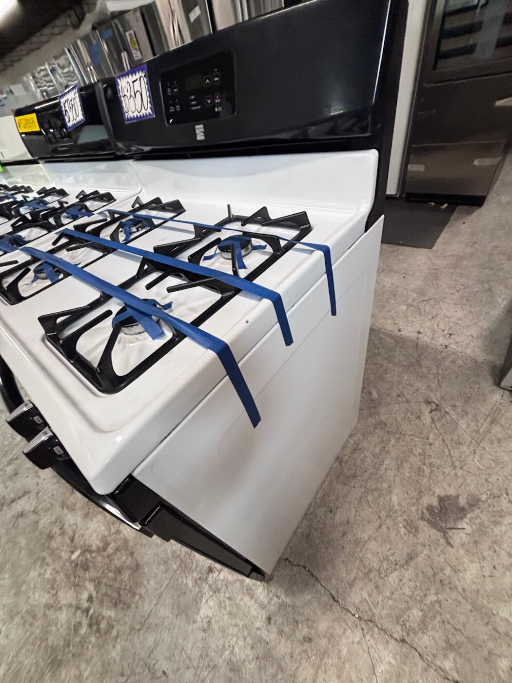} kenmore Gas range 4 burner bake broil Hi/Lo self clean in black & white working 💯 with warranty ,used-Refurbished 30” #KGS9H7B