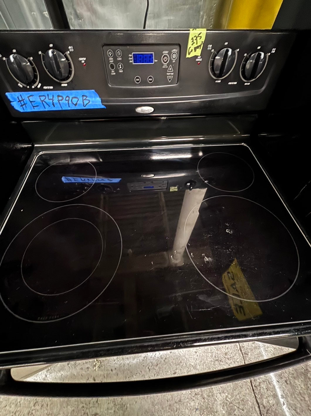 >2pc. Combo Special price🎉 whirlpool black top freezer refrigerator & electric stove same brand -used-refurbished 30" #RFWH39B2PC