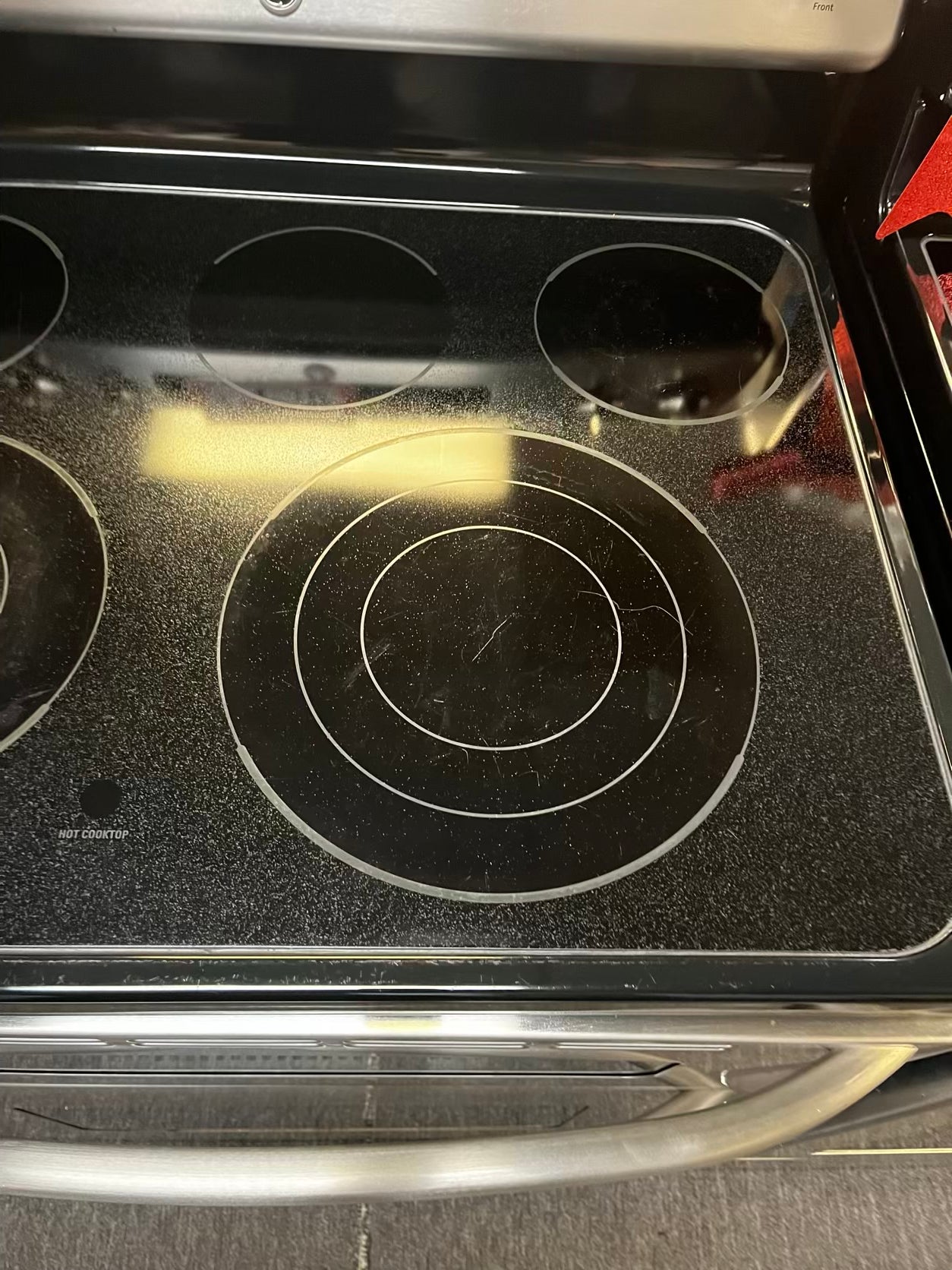 GE electric 220v glass top double oven range 5 burner Refurbished bake Broil self clean stainless steel 30" #ER1034L