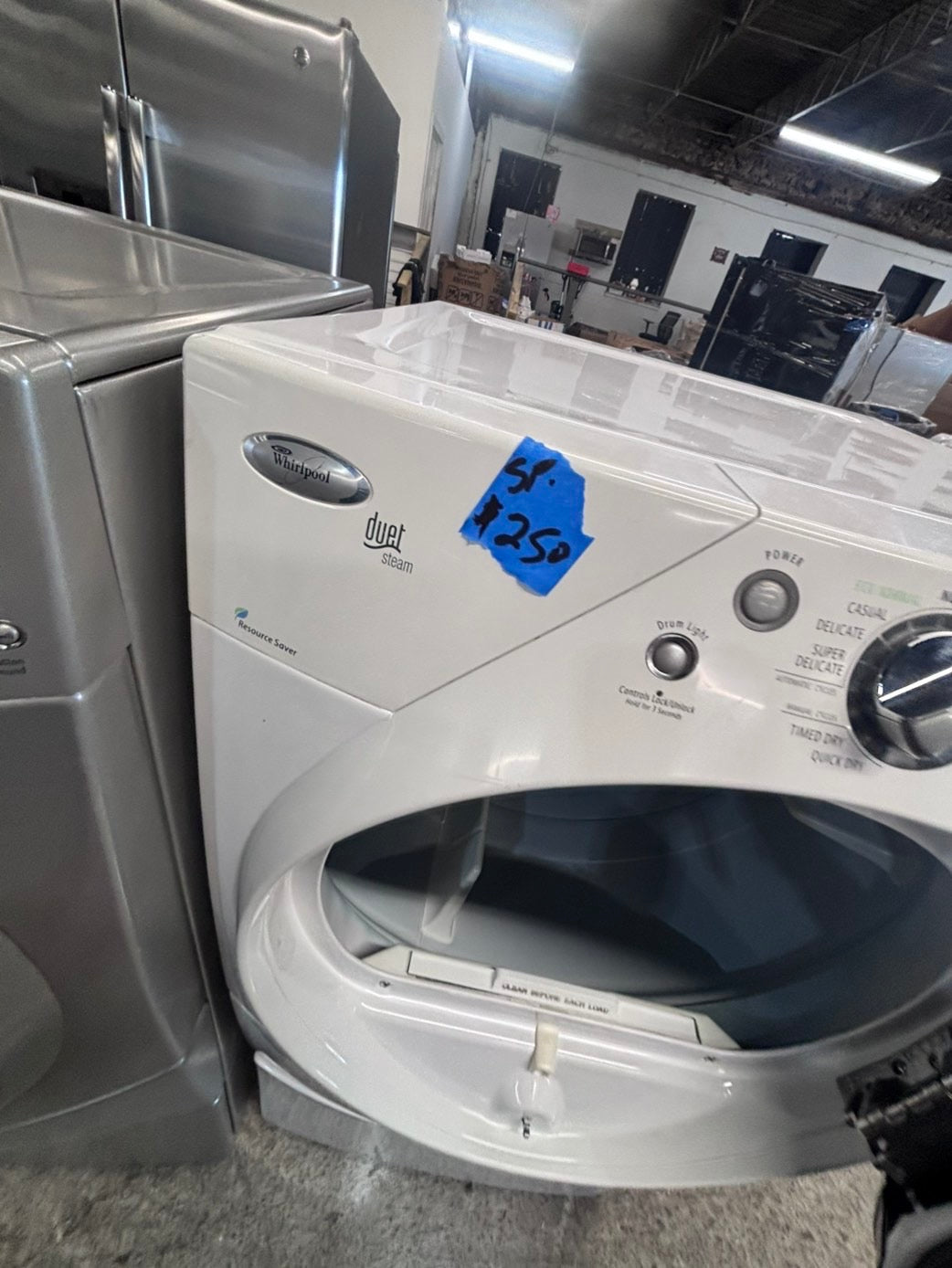 >*july 4th 🇺🇸🔥whirlpool Dryer electric 220v in white front load w/pedestal extra storage  drum large capacity 27" refurbished #EDPL15B