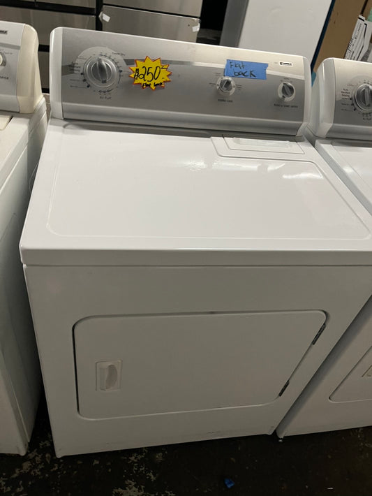 =Flat back kenmore side x side extra large capacity electric 220v dryer  29” wide.  26”in Depth used -Refurbished #EDKMFF91B