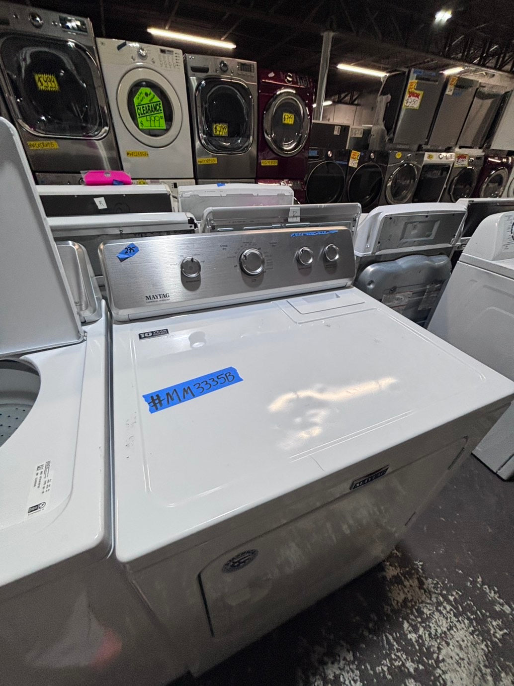 >*maytag  top load washer large capacity with removable agitator  & electric dryer 220v  set top load side by side #AAT3YB