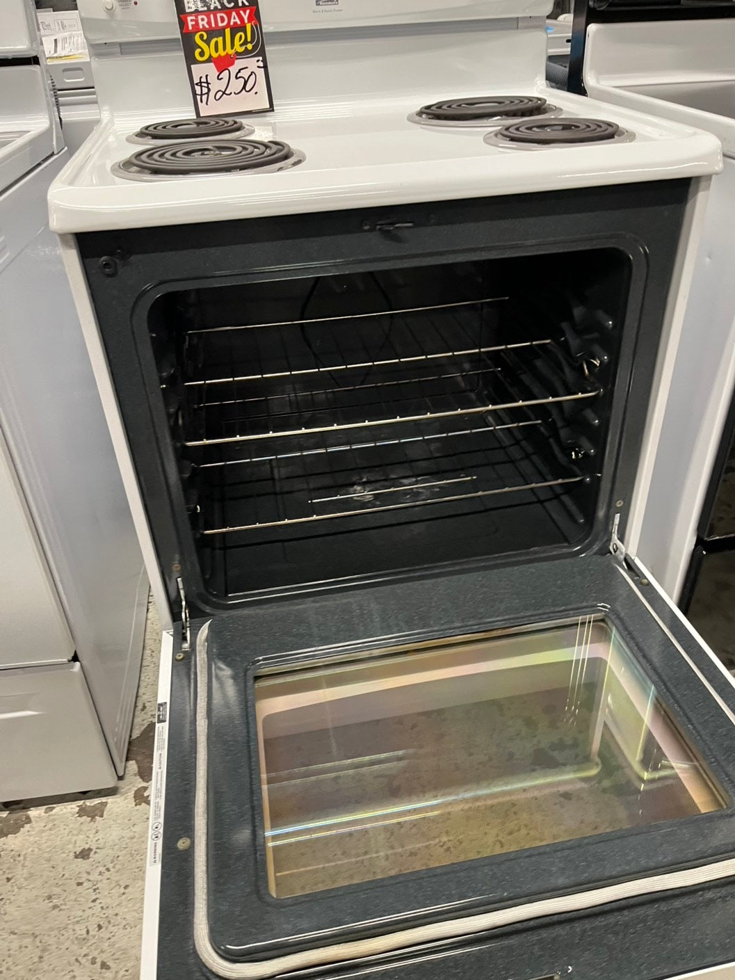 🔥Black Friday sale‼️ Kenmore electric coil range 220v 4 burner bake broil hi/low white   30" #EL56BAB