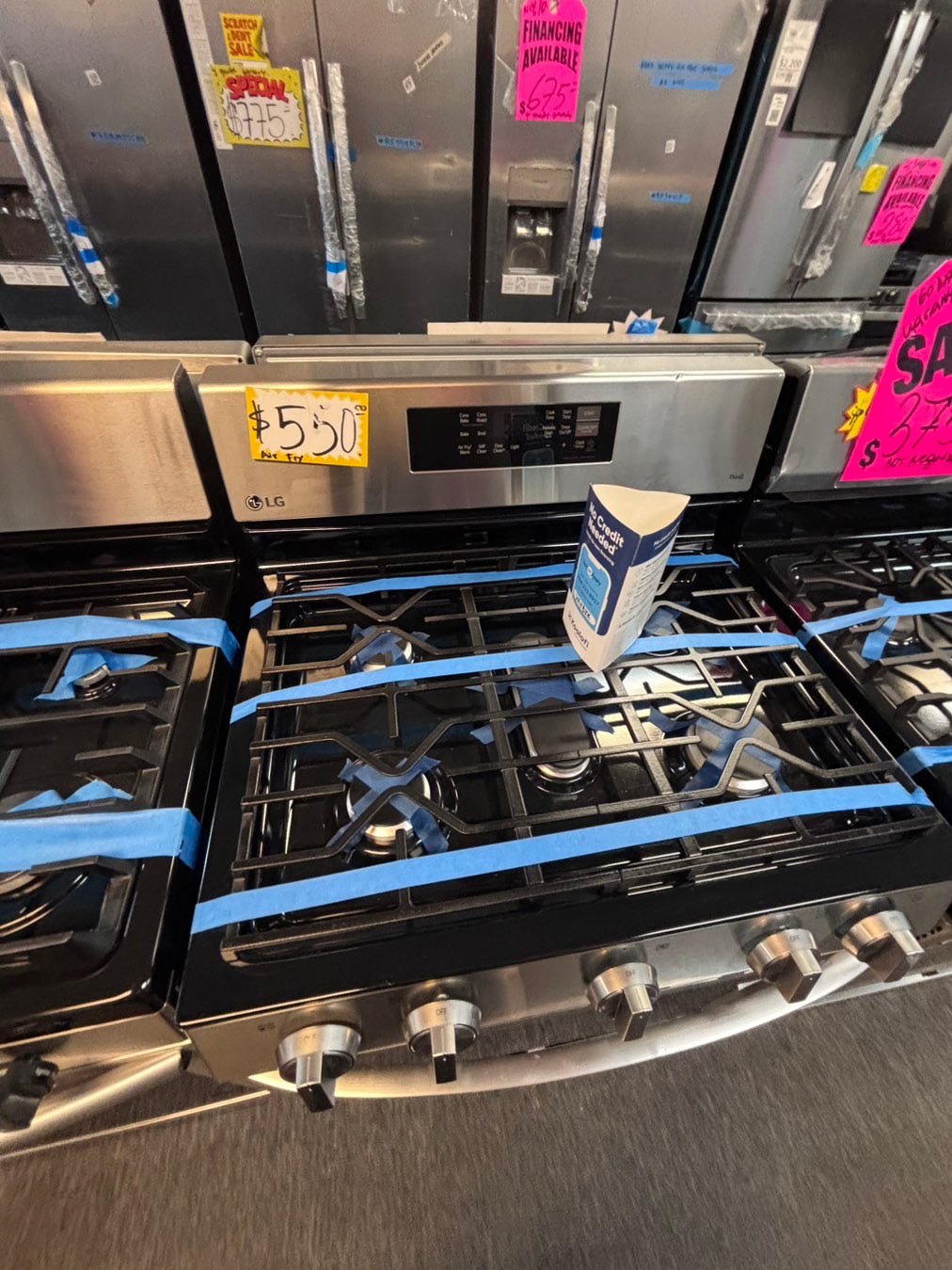 >LG Gas range 5 burner convection oven bake ,broil Hi/Lo self clean in stainless steel used-Refurbished 30” #SG7ZYYL