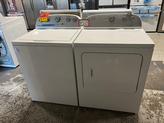- Whirlpool washer & dryer set electric 220v side x side top load w/agitator #WS222B