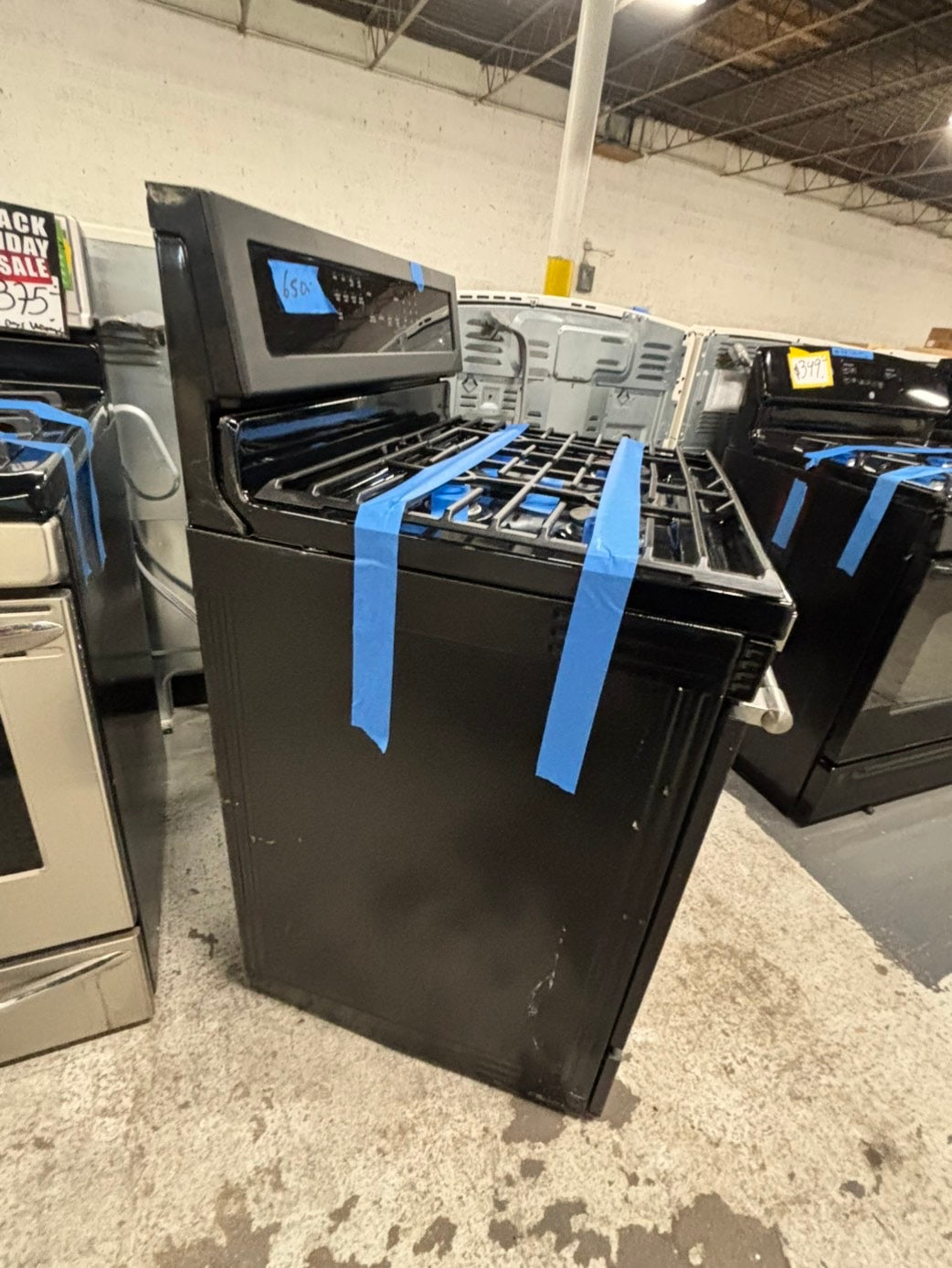 📢black Friday sale 🦃 - maytag GAS range 5 burner convection oven -bake roast broil self clean in dark stainless steel used-Refurbished 30"stock number#GMS32LB-TR