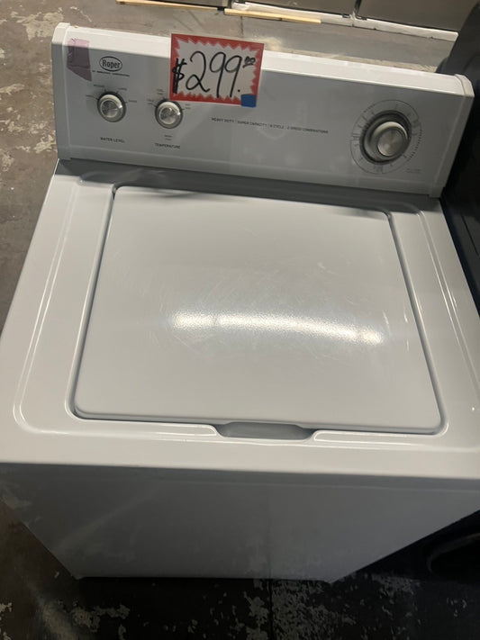 =Roper Top load washing machine w agitator 27" used-Refurbished #WRPR45B