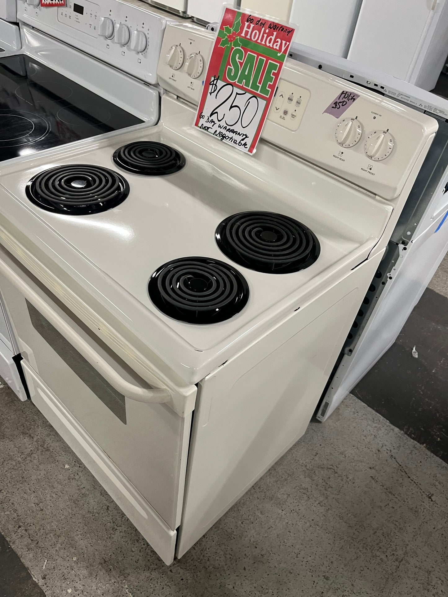 🎁🎄Holiday Sale‼️ kenmore white off  electric coil top electric range coil 220v 4 burner Refurbished in bake Broil self clean 30" #ERCC42B