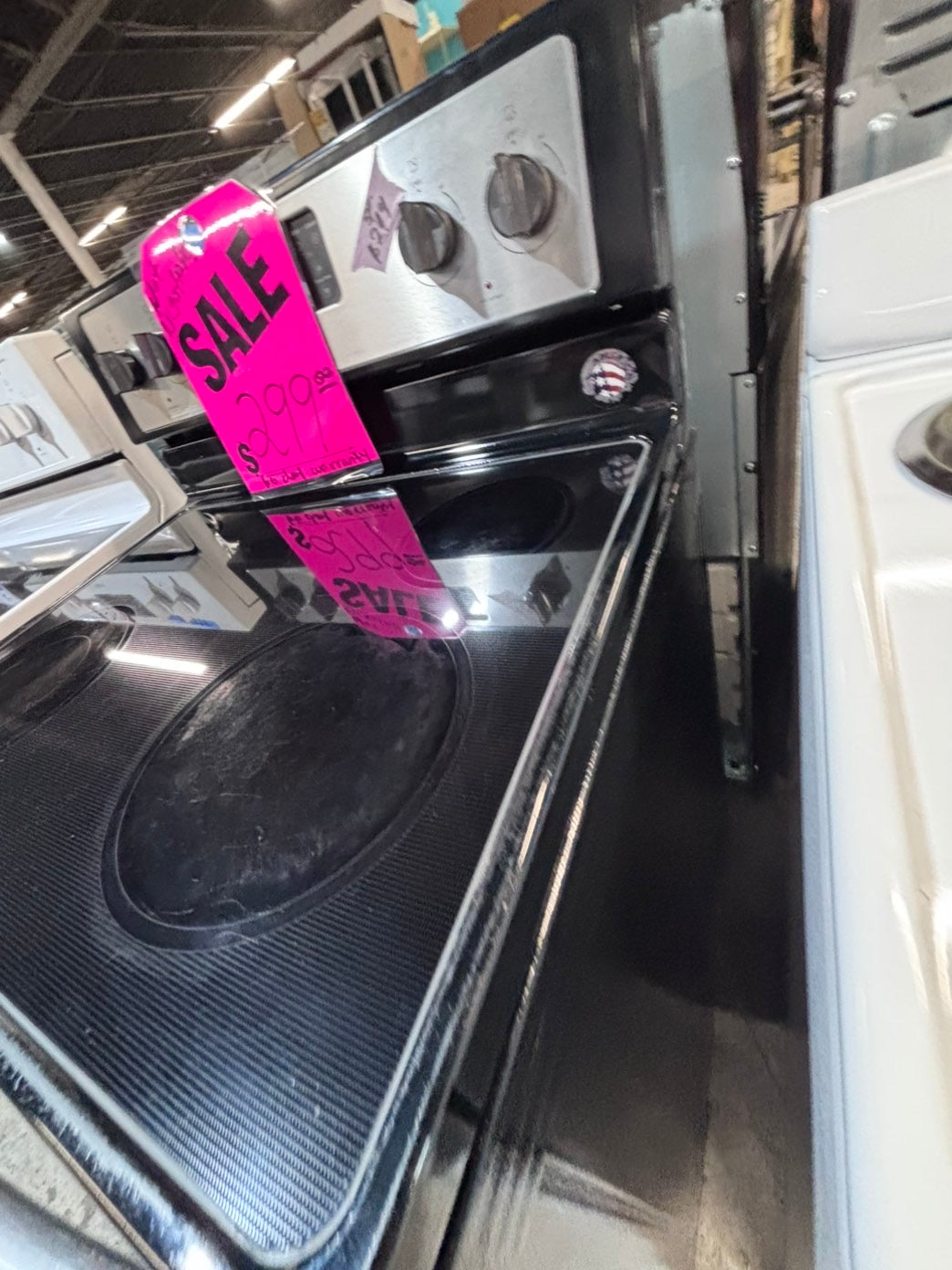 >>whirlpool electric 220v glass top range bake Broil roast self clean stainless steel 30" Refurbished #ES7T23B
