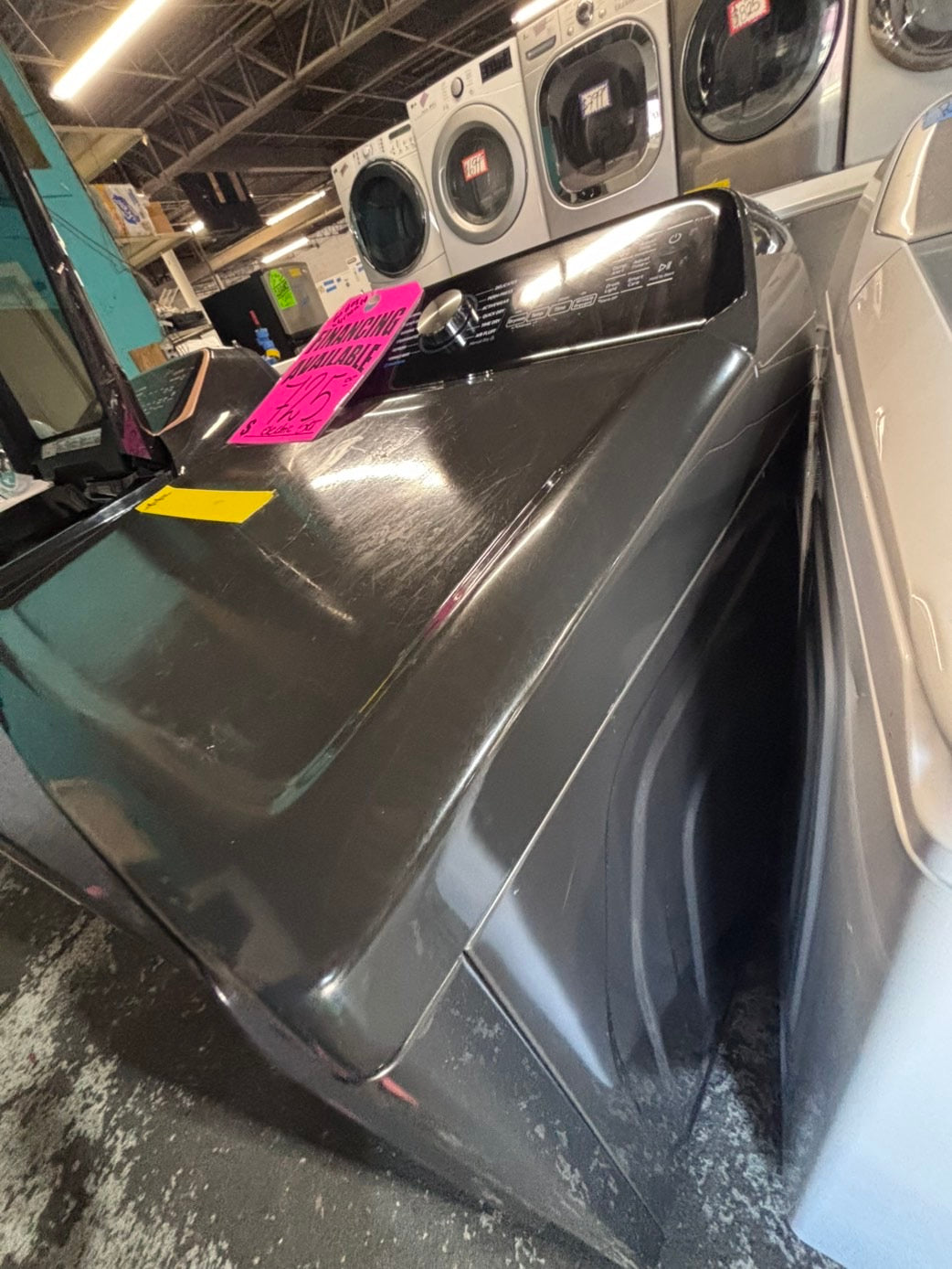 >*july 4th sale 🇺🇸samsung dark gray mix & match top top load washer large capacity & dryer set electric 220v side x side top load stainless steel drum white color used-refurbished #WSNN8VB