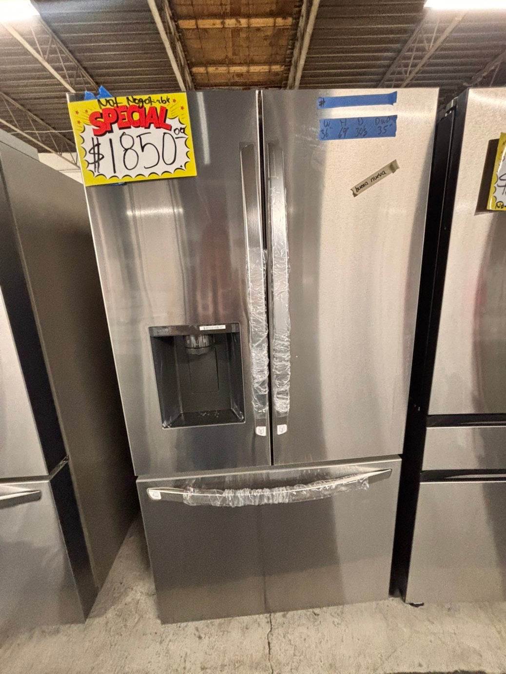 >special🎈New open box LG -French Door Smart Refrigerator with ice maker & water dispenser - Stainless Steel #RFLG33YB