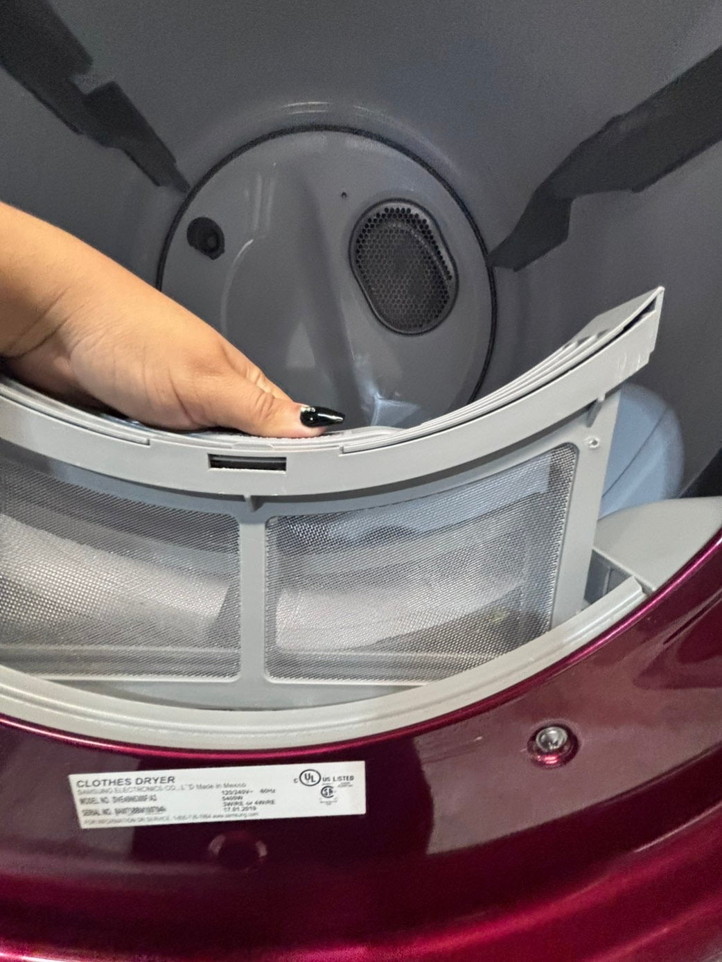>*Samsung steam ENERGY STAR washer 4.5 cu ft & dryer 7.5 cu ft set electric steam 220v front load stackable or side by side - sensor dry ,burgundy color #BGCPL2SET