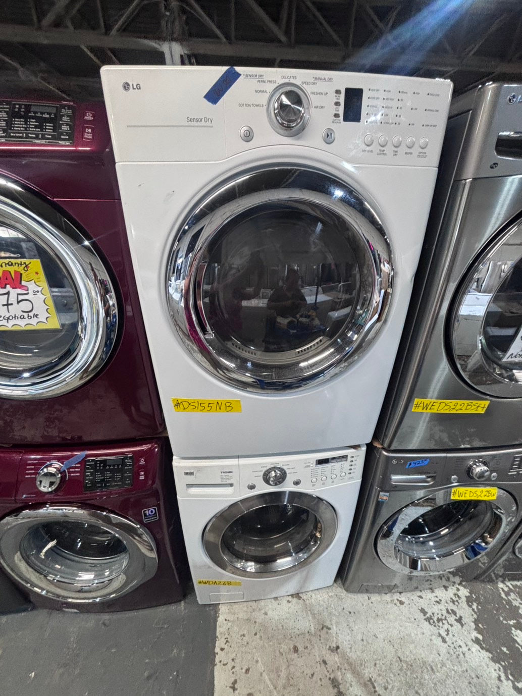 >*early July 4th special 🇺🇸LG washer & dryer set electric 220v front load stackable or side by side - sensor dry in white color #LG62BSET