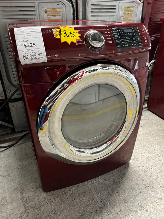 Samsung front load stackable electric 220v dryer in red 27" #ED404DB