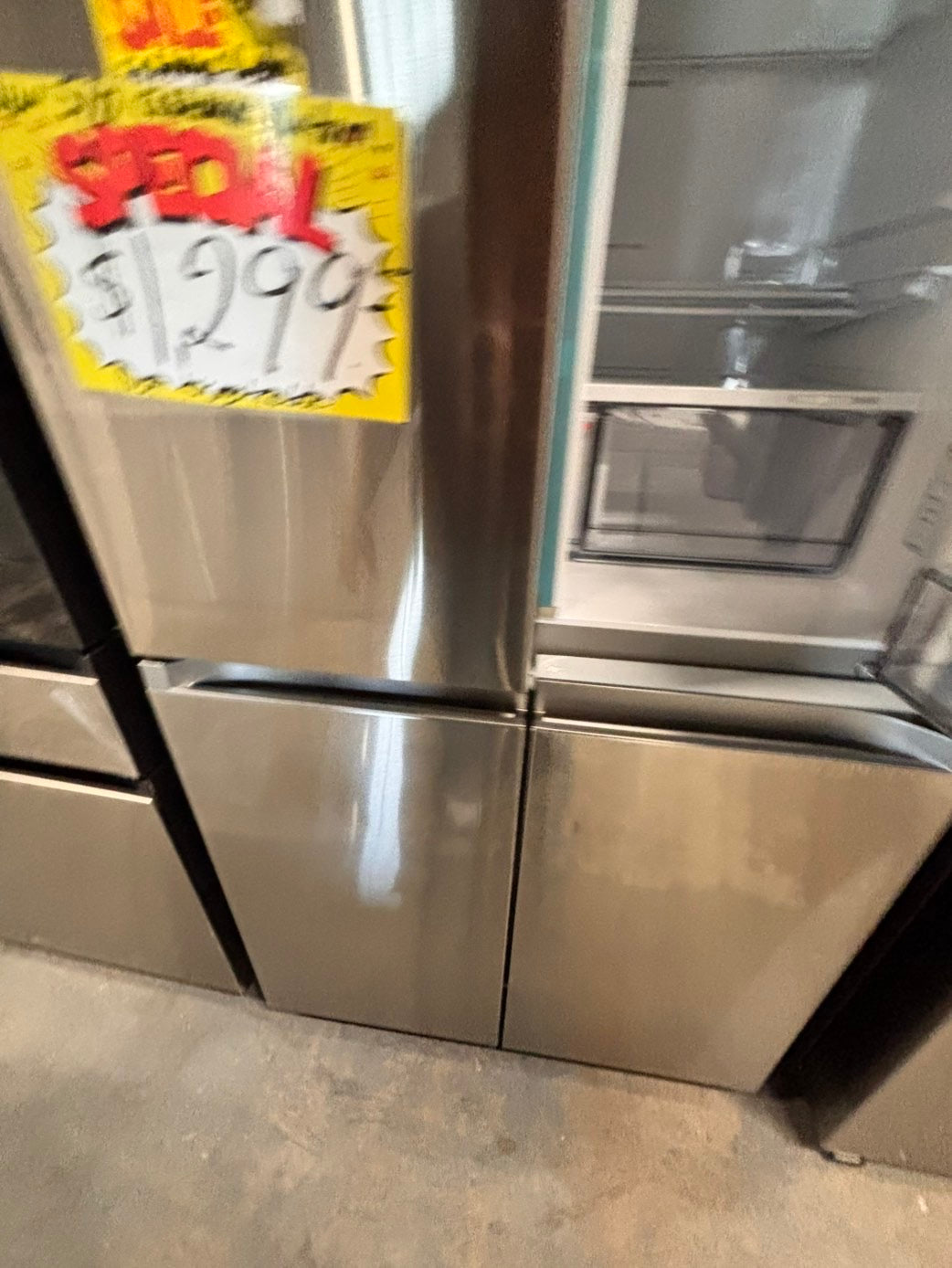 >special🎈New open box 📦 costumer return -Samsung - Bespoke 23 cu. ft. Counter Depth 4-Door French Door Refrigerator with Beverage center #RS33T41B