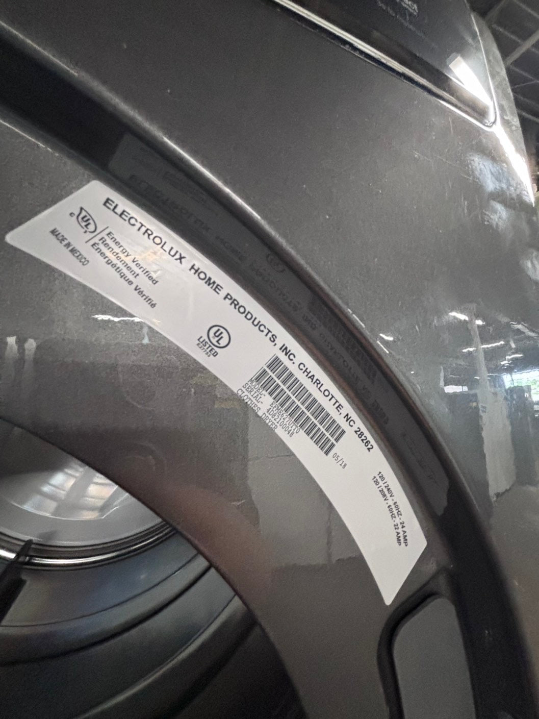 >* special 🔥Electrolux large capacity washer & dryer set electric 220v front load stackable or side by side - sensor dry in gray  #ELS6SET