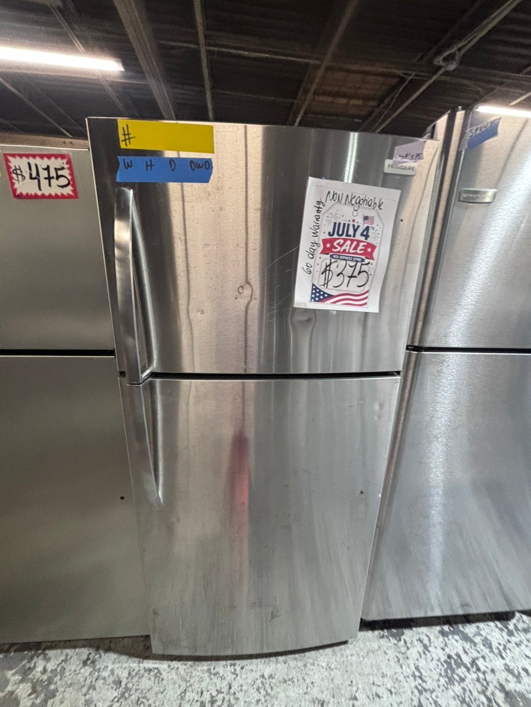 >*JULY 4th 🇺🇸sale🔥frigidaire  top freezer refrigerator stainless steel used-refurbished 30" #RFF719B