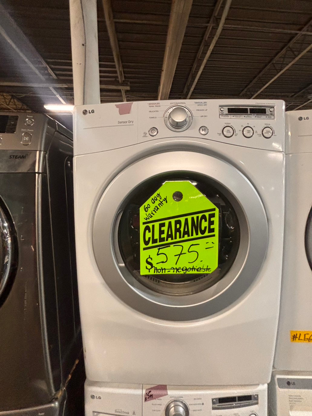 >* special🎉LG washer & dryer set electric 220v front load stackable or side by side - sensor dry in white  #WQ575SET