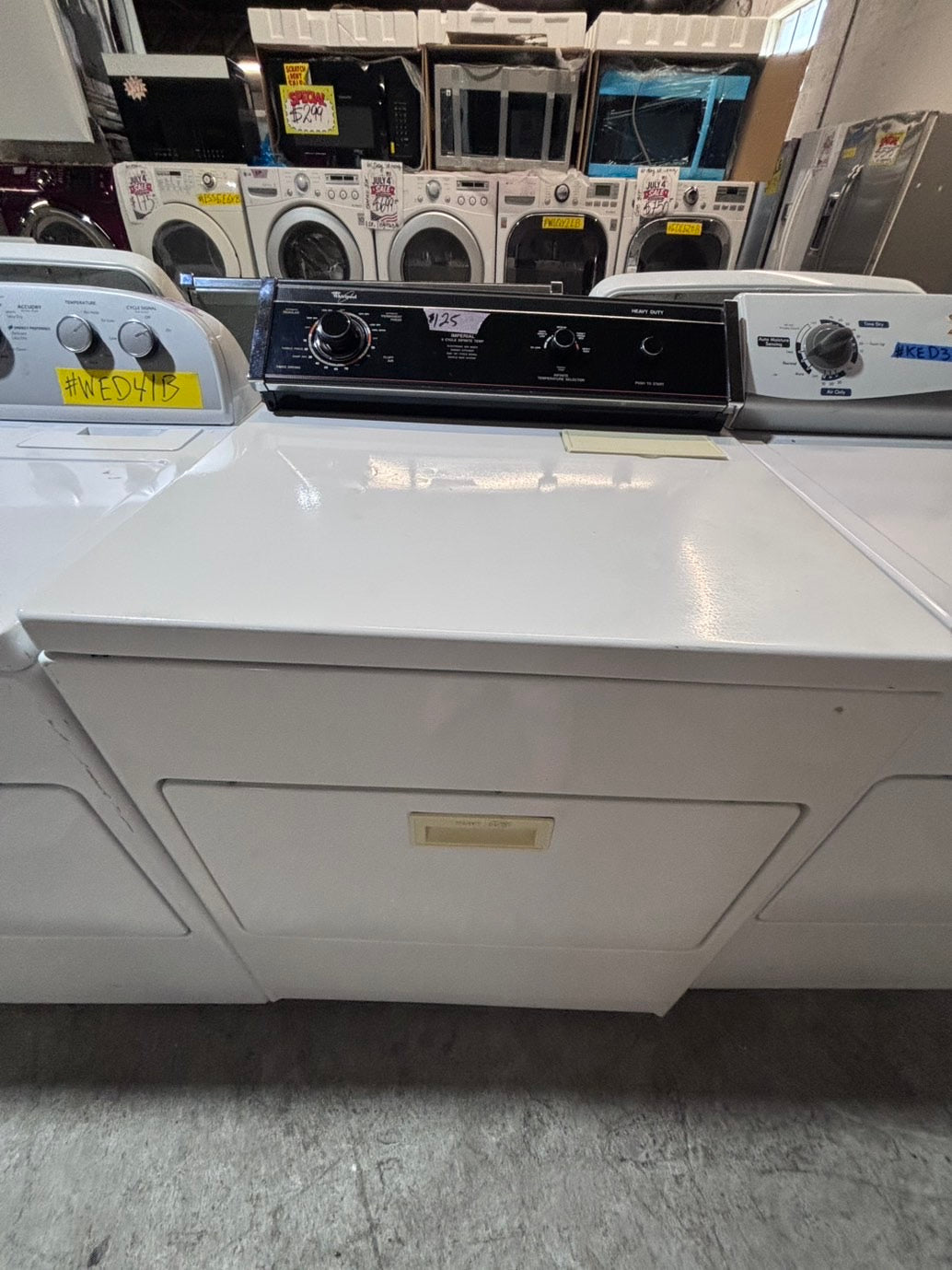 >*July 4th sale🇺🇸🔥whirlpool  29” large capacity electric dryer 220v side by side used-refurbished #WWDY41B