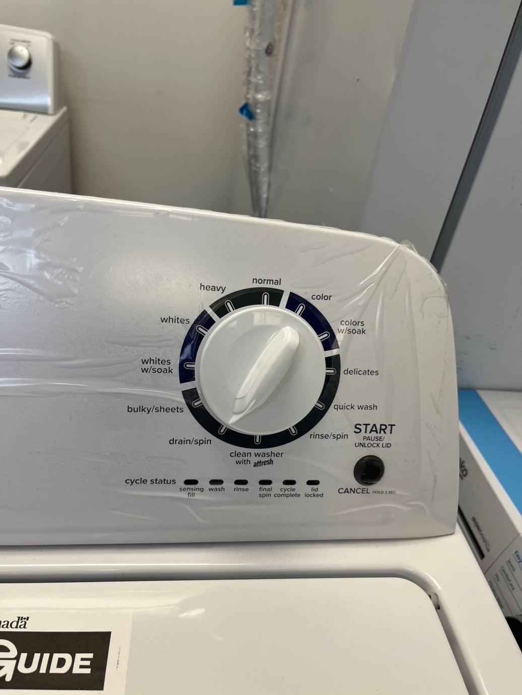=•Open box 📦 New S/d Amana Stainless Steel drum - 3.8 Cu. Ft. High Efficiency Top Load Washer with with High-Efficiency Agitator - White #WHAM78L