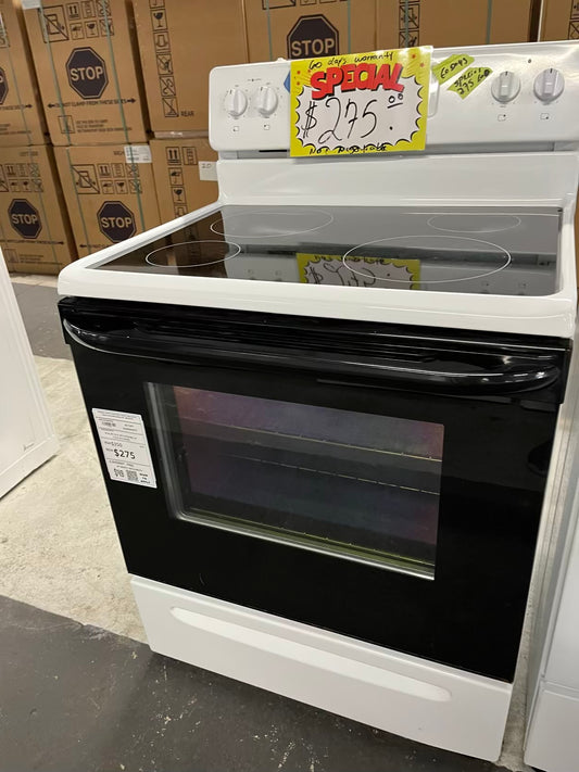 Frigidaire electric range 220v 4 burner bake broil in black & white Refurbished 30" #ER187GB-TR