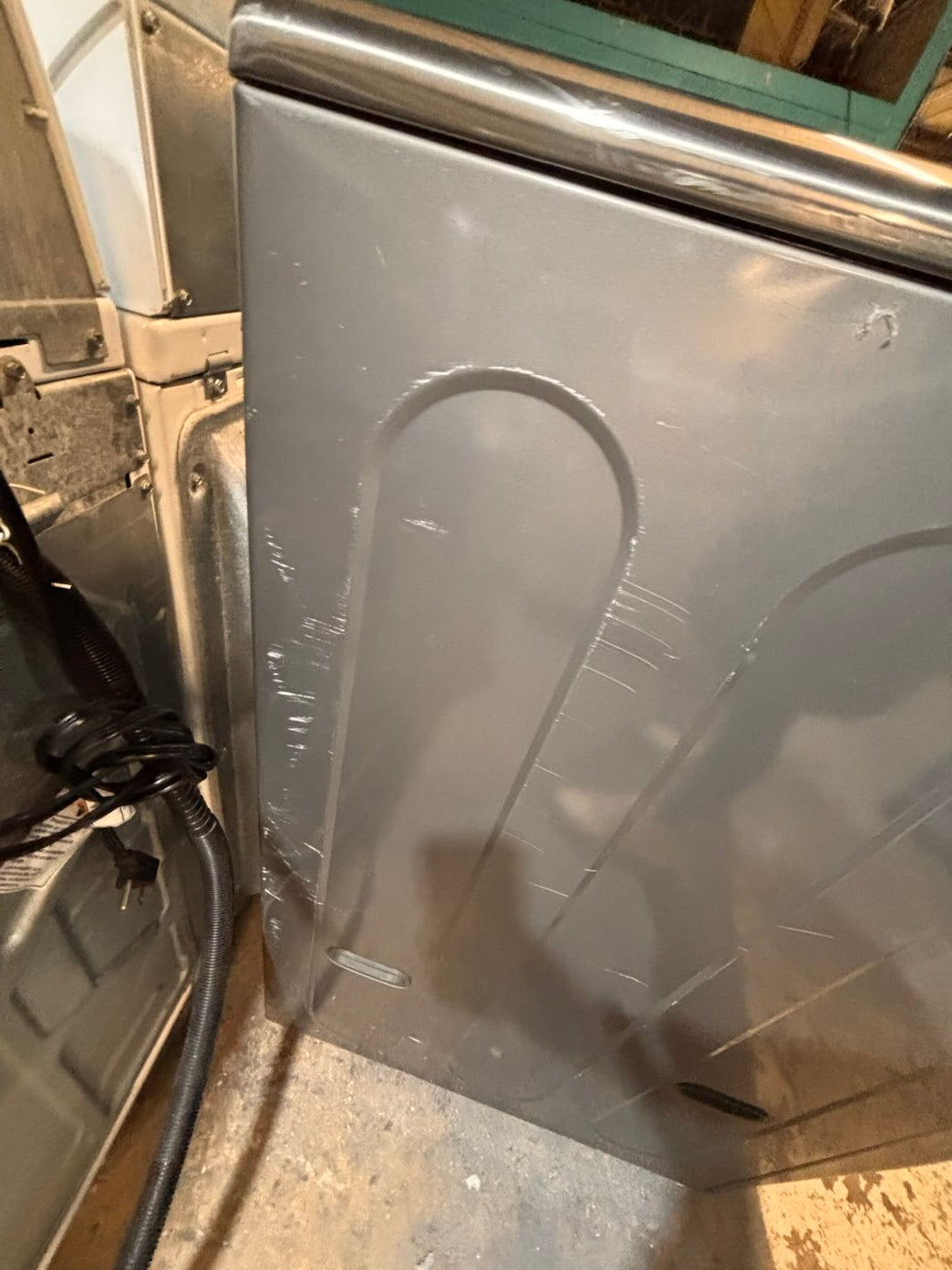 }} gray used washer & new open box dryer LG mega capacity gray front load  stackable or side by side  29” wide , used-Refurbished #MCP21WB