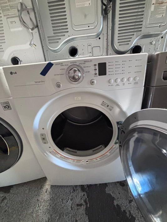 >*July 4th sale 🔥🇺🇸 LG sensor Dry front load stackable electric 220v dryer in white  color used-refurbished 27" #DS155NB