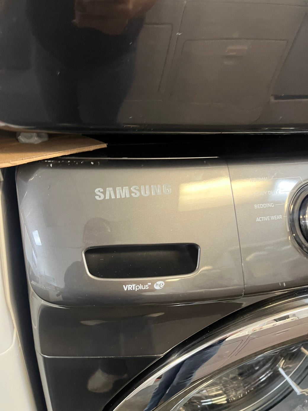 >Samsung steam ENERGY STAR washer 4.5 cu ft & dryer 7.5 cu ft set electric steam 220v front load stackable or side by side - sensor dry Black stainless steel #FWD45GL